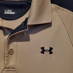 Under Armour Men's Polo - Tan/Black - Medium